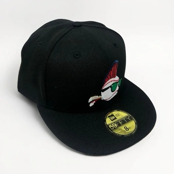 New Era 59FIFTY Major League Wild Thing Fitted Hat Size 8 Black Ricky Vaughn
